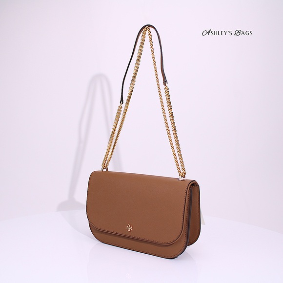 Tory Burch Emerson East West Flap Shoulder Bag Crossbody & Card Holder Moose - Picture 5 of 15